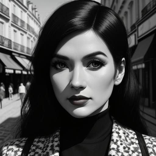 Woman Walking in Paris: Film Noir Photography