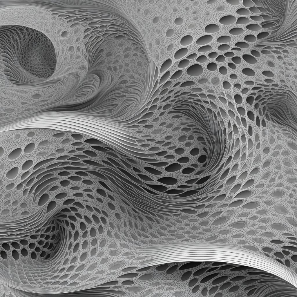 Abstract Vector Fractal with Zentangle Elements