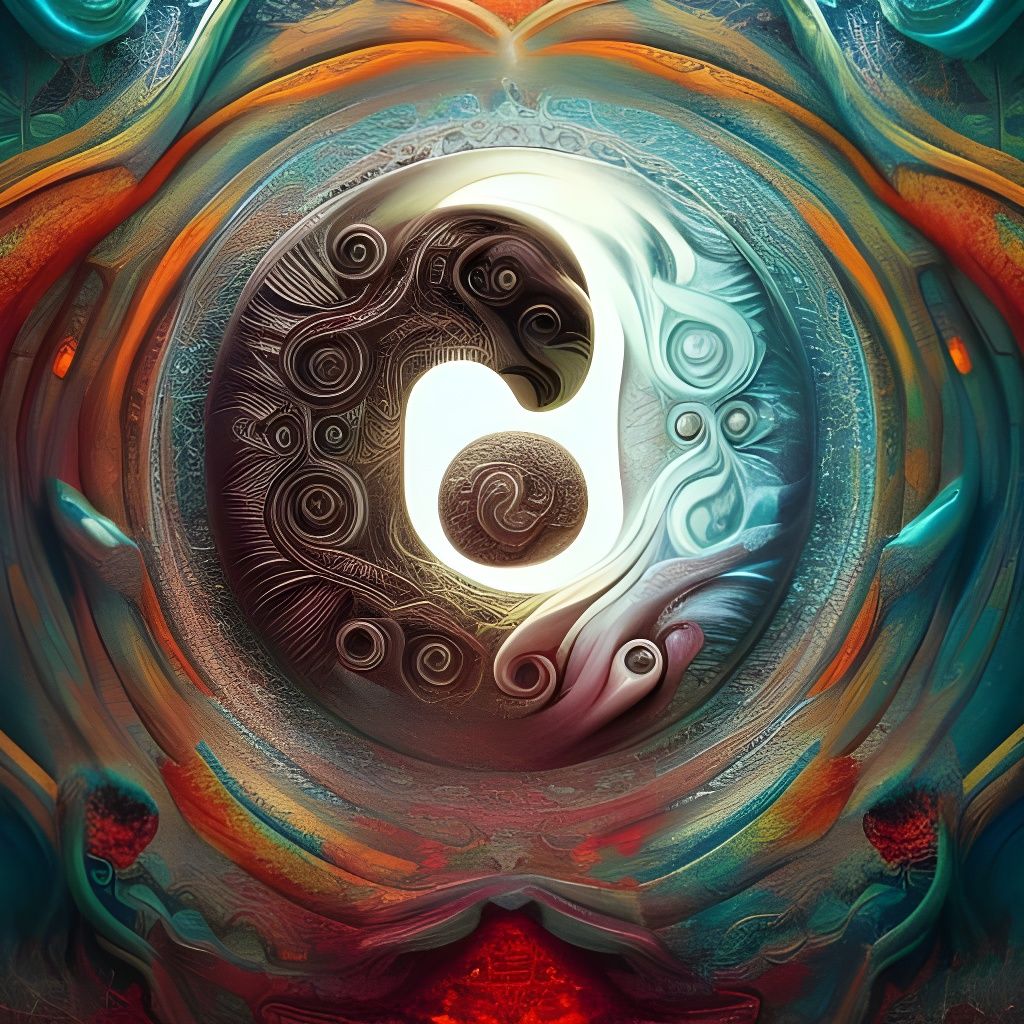 Evolved Yin Yang Digital Art in 3D