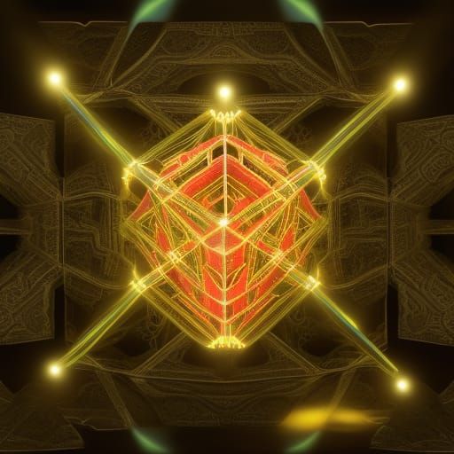 Taoist Monk Tesseract Fractal Hypercube Mirror Image