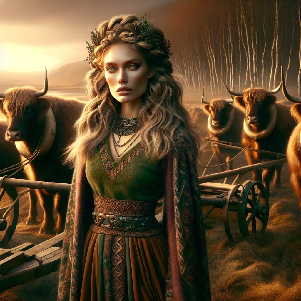 Gefjon: Norse Goddess of Agriculture in Valhalla