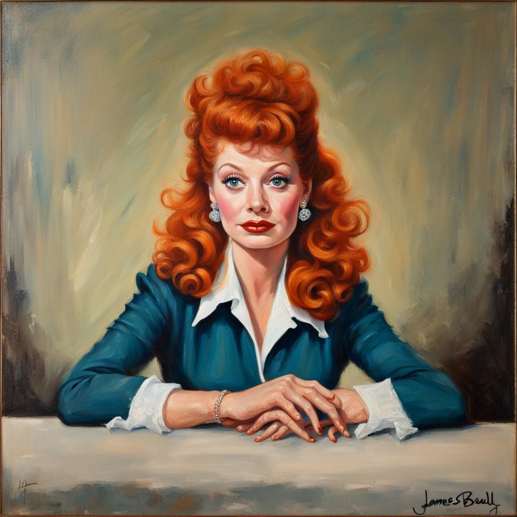 Lucille Ball Portrait in Oil Paint