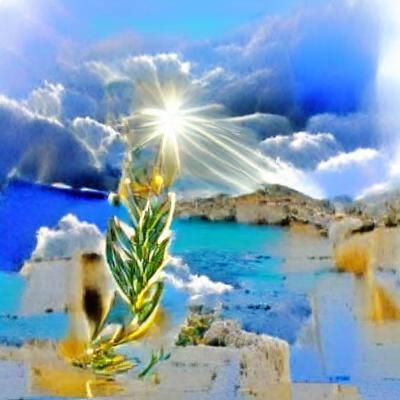Idyllic Ancient Greece Scene with Azure Beaches