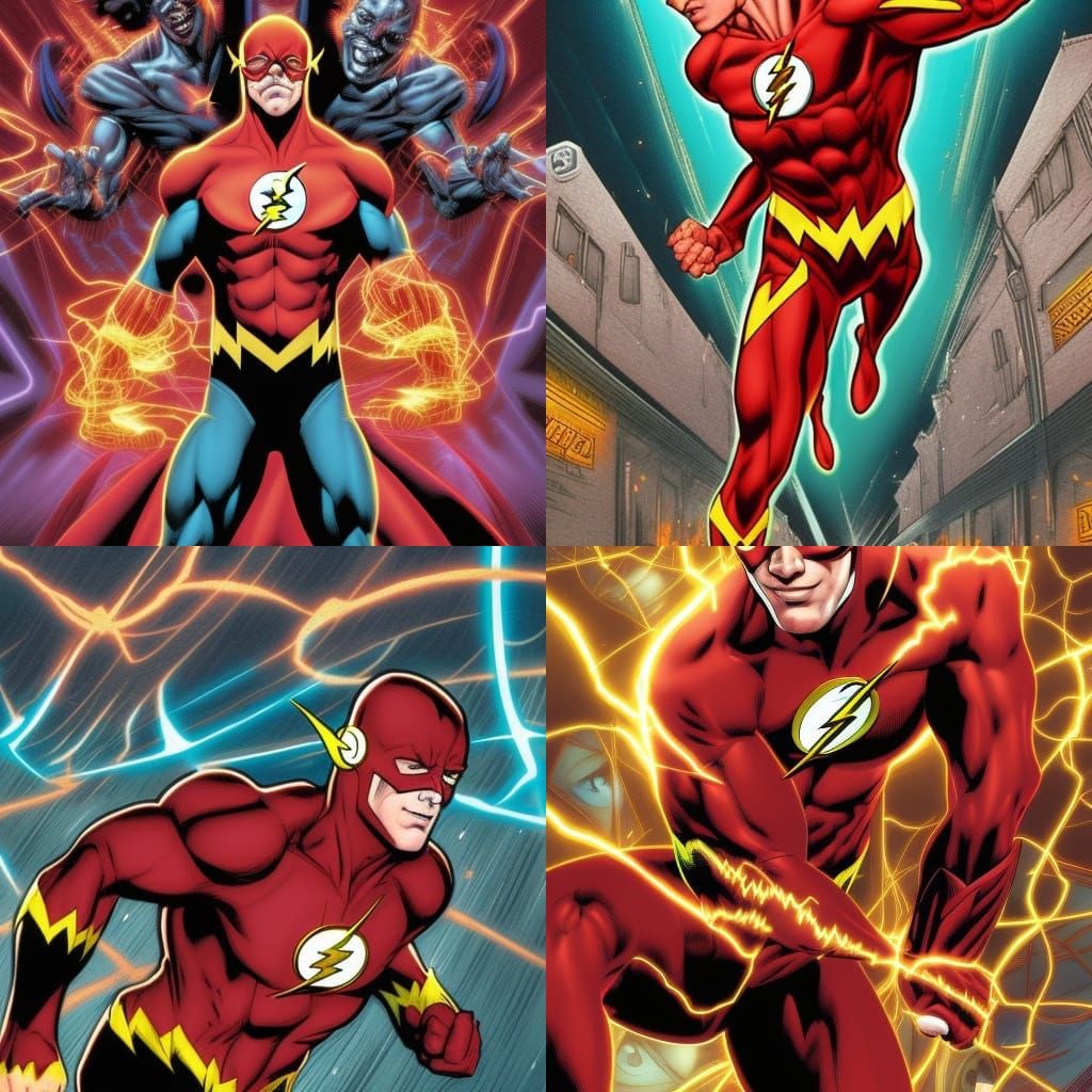 The Flash: Dynamic Comic Book Art Illustration