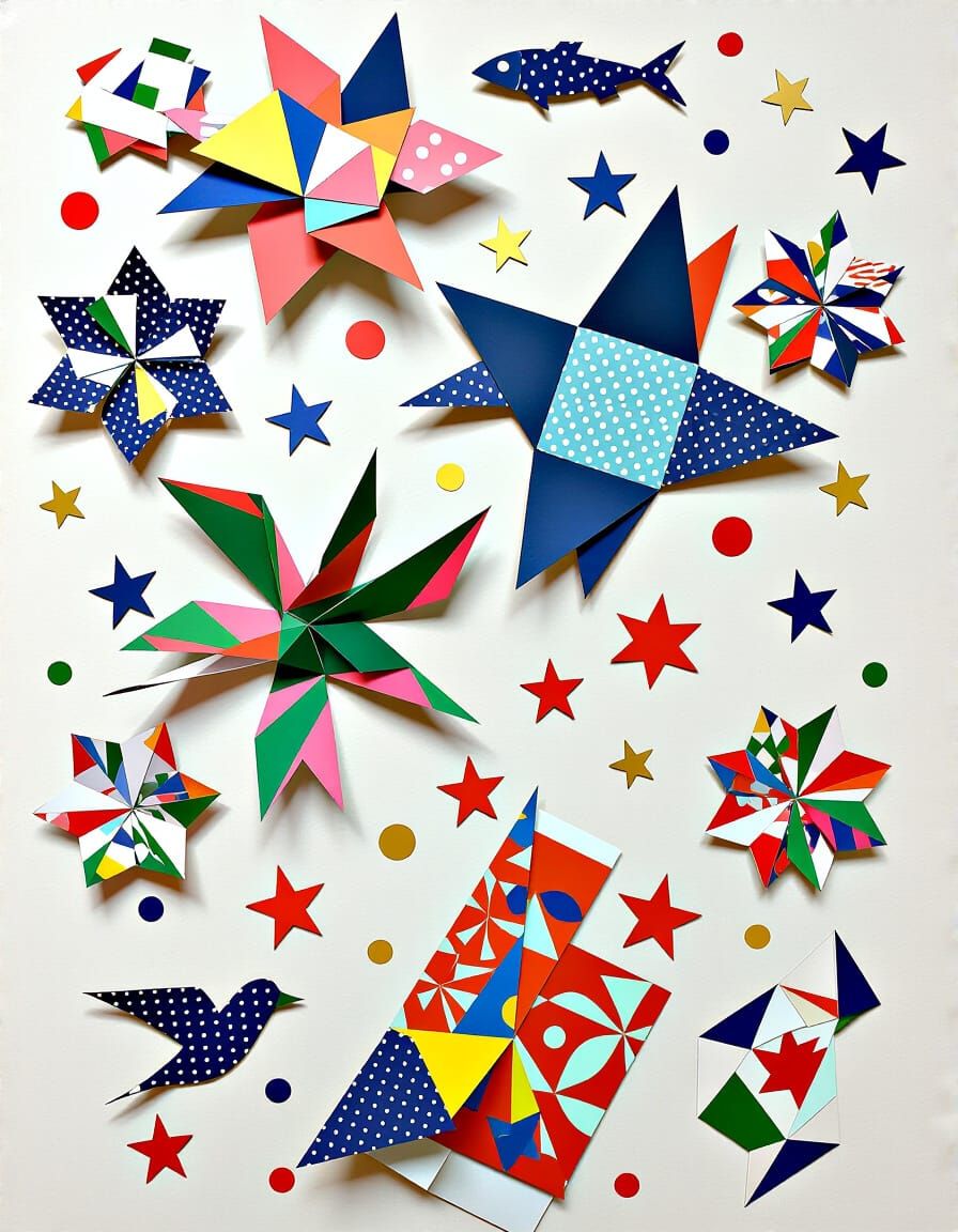 Abstract Paper Art: AI-Generated Image