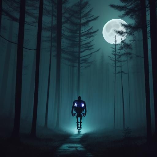 Skeleton Walks from Misty Forest to Full Moon