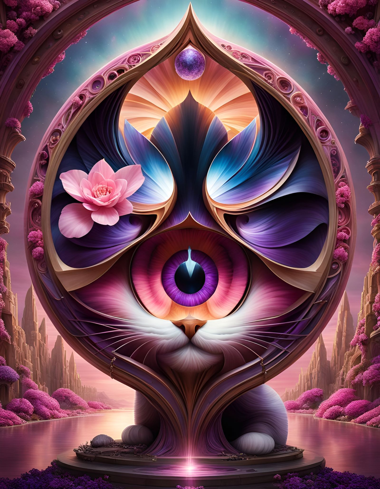 Magical Portal: Surreal Optical Illusion in Dark-Fantasy Sty...