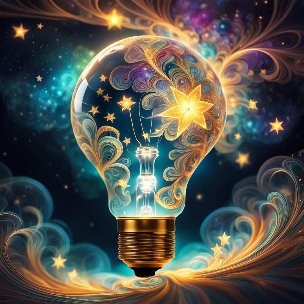 Nebula in Lightbulb: Abstract Fractal Art