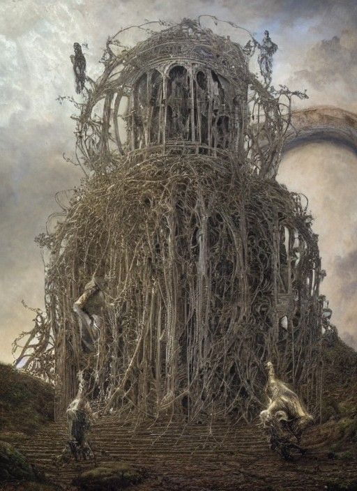 Christ Monument in Baroque Cathedral Ruins