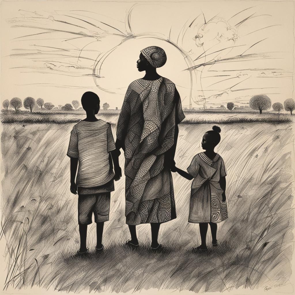 Abstract Family Portrait in a Field