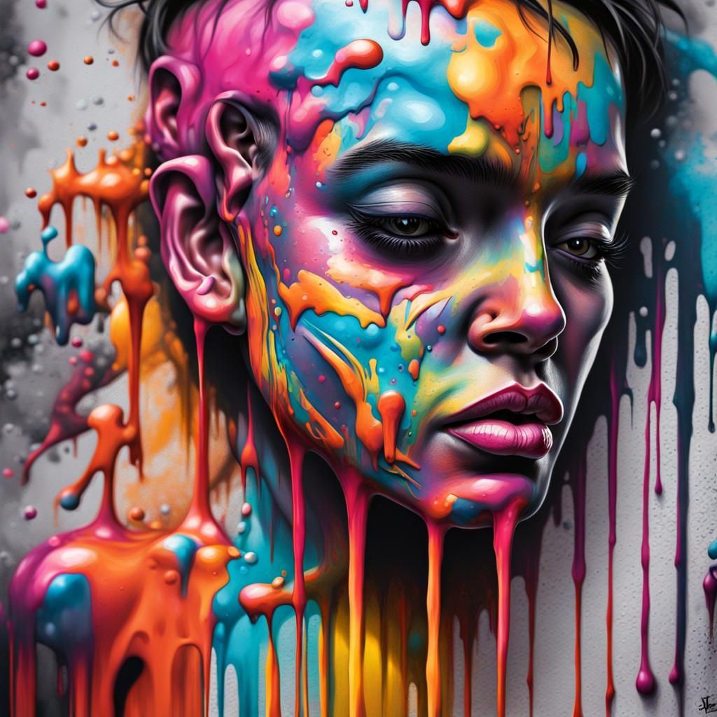 Colorful Graffiti Art in Spray Paint Style