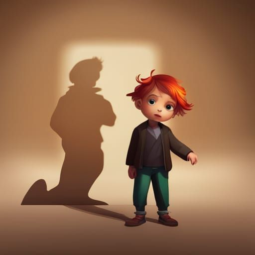 Toddler's Shadow: Dynamic Concept Art Portrait