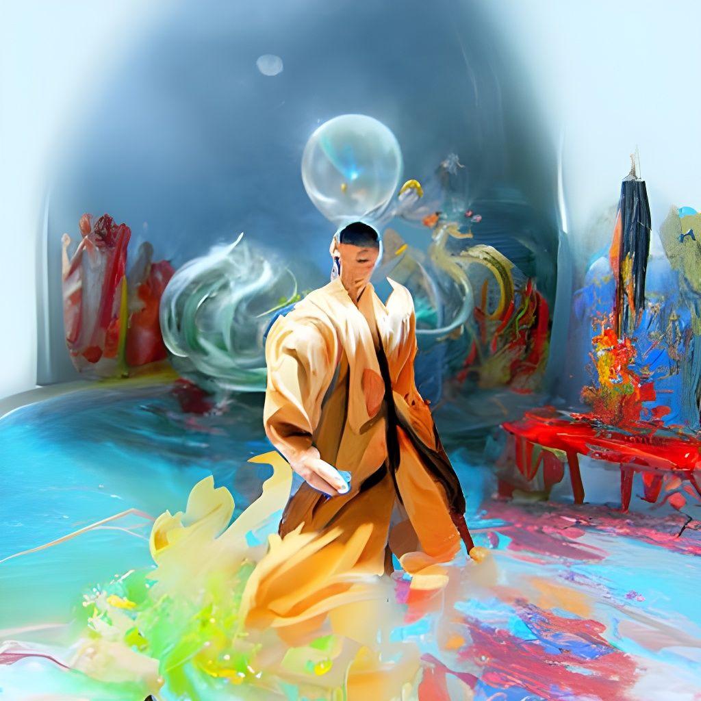 Magical Monk Huan Zhen in Anime Cel-Shading
