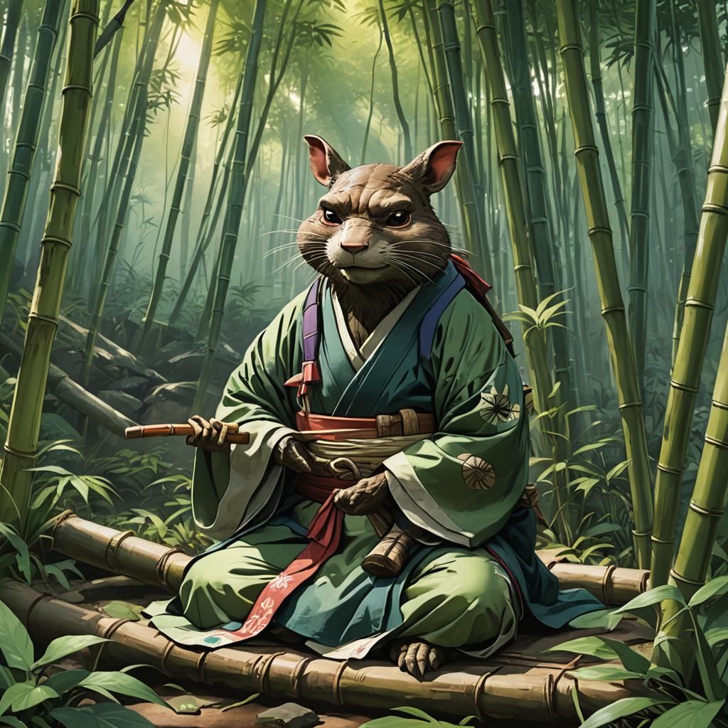Master Splinter Meditating: Studio Ghibli Anime