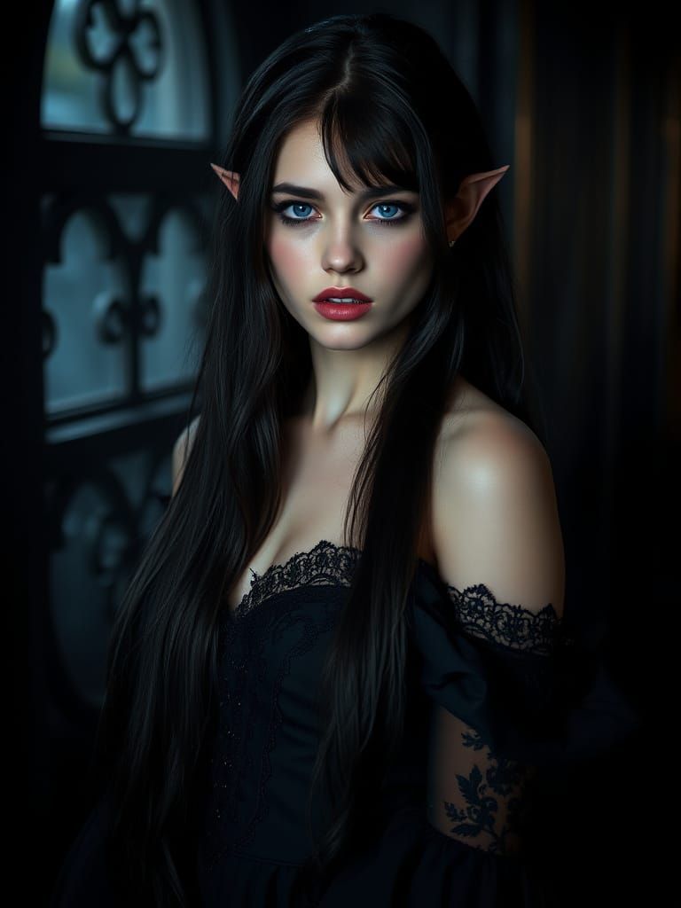 Ethereal Gothic Revival Portrait in Mysterious 20th Century ...