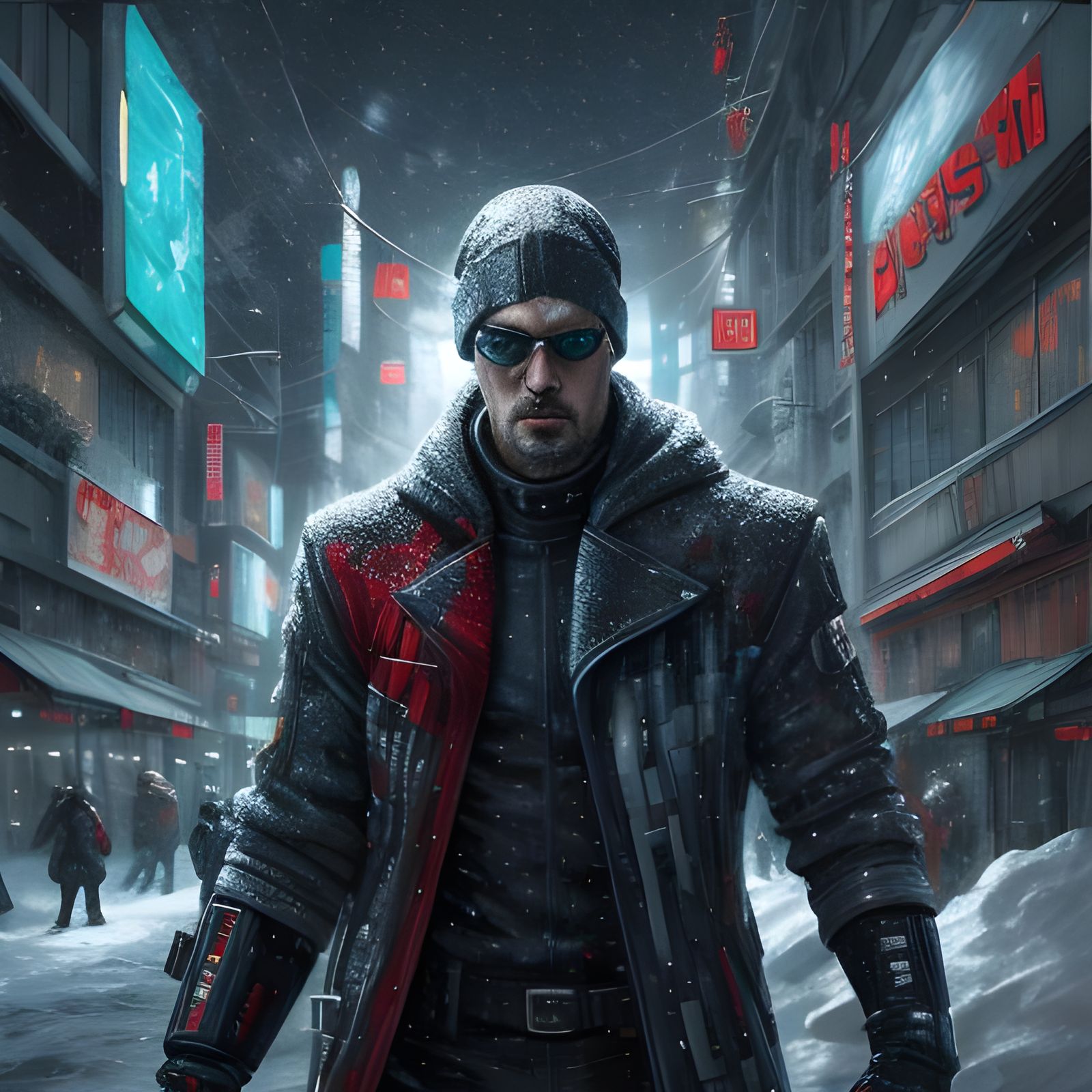 Cyberpunk Christmas Jazz Fusion Mosaic