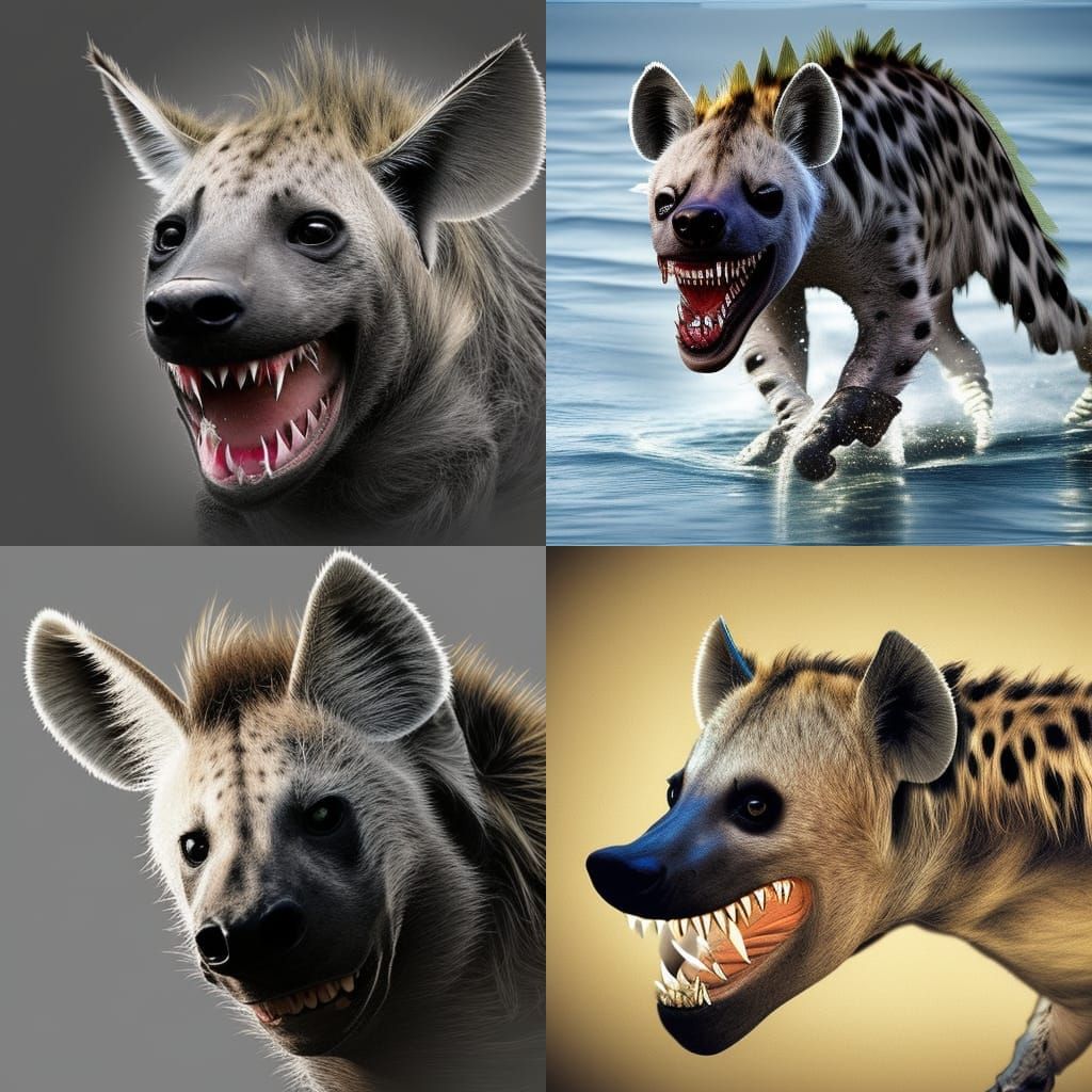 Surreal Hyena Shark Hybrid Animal Photo
