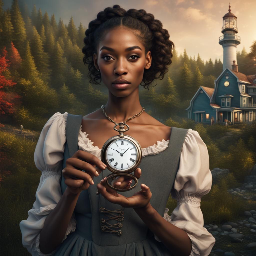 Jourdann Dunn's Hypnotic Island Art, Detailed Matte Painting