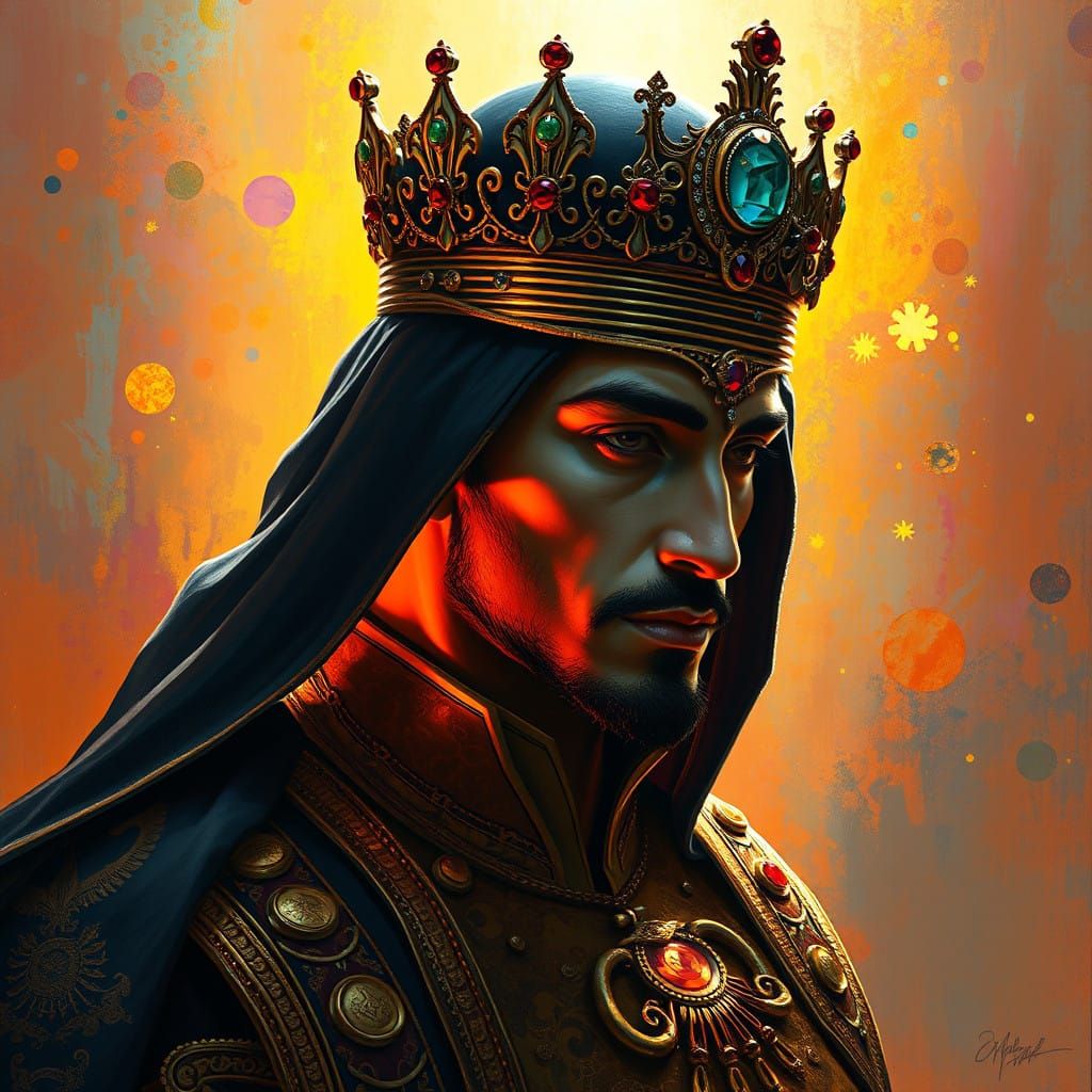 Imperial Figure Emerge in Vibrant, Fantastical Realm