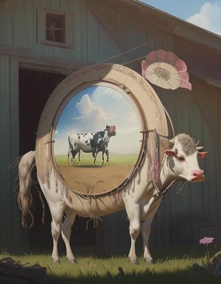 surreal cow
