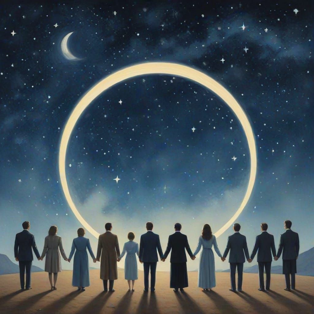 Ethereal Unity in a Dreamlike Watercolor Scene