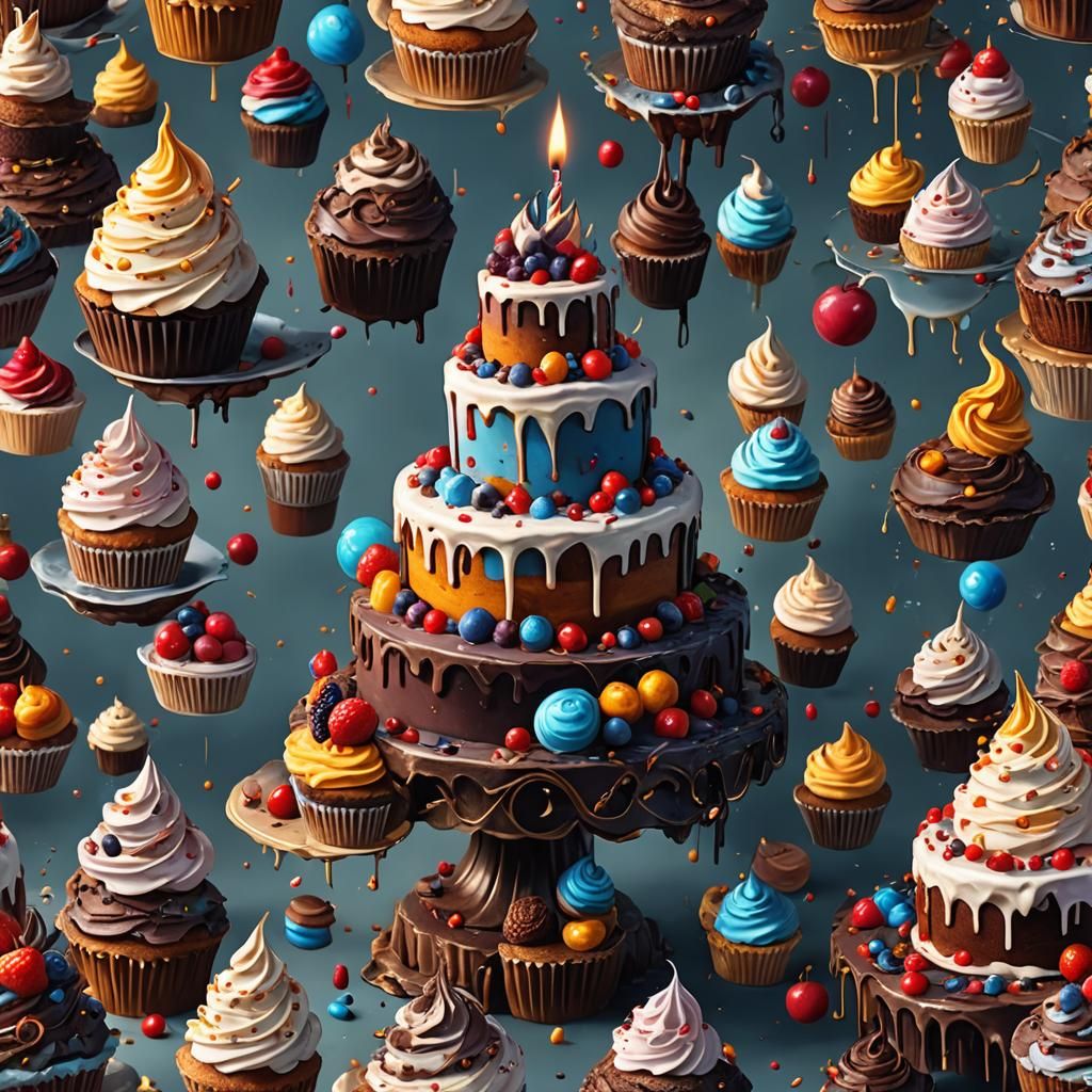 Fantastical Cake Concept Art in Deep Color