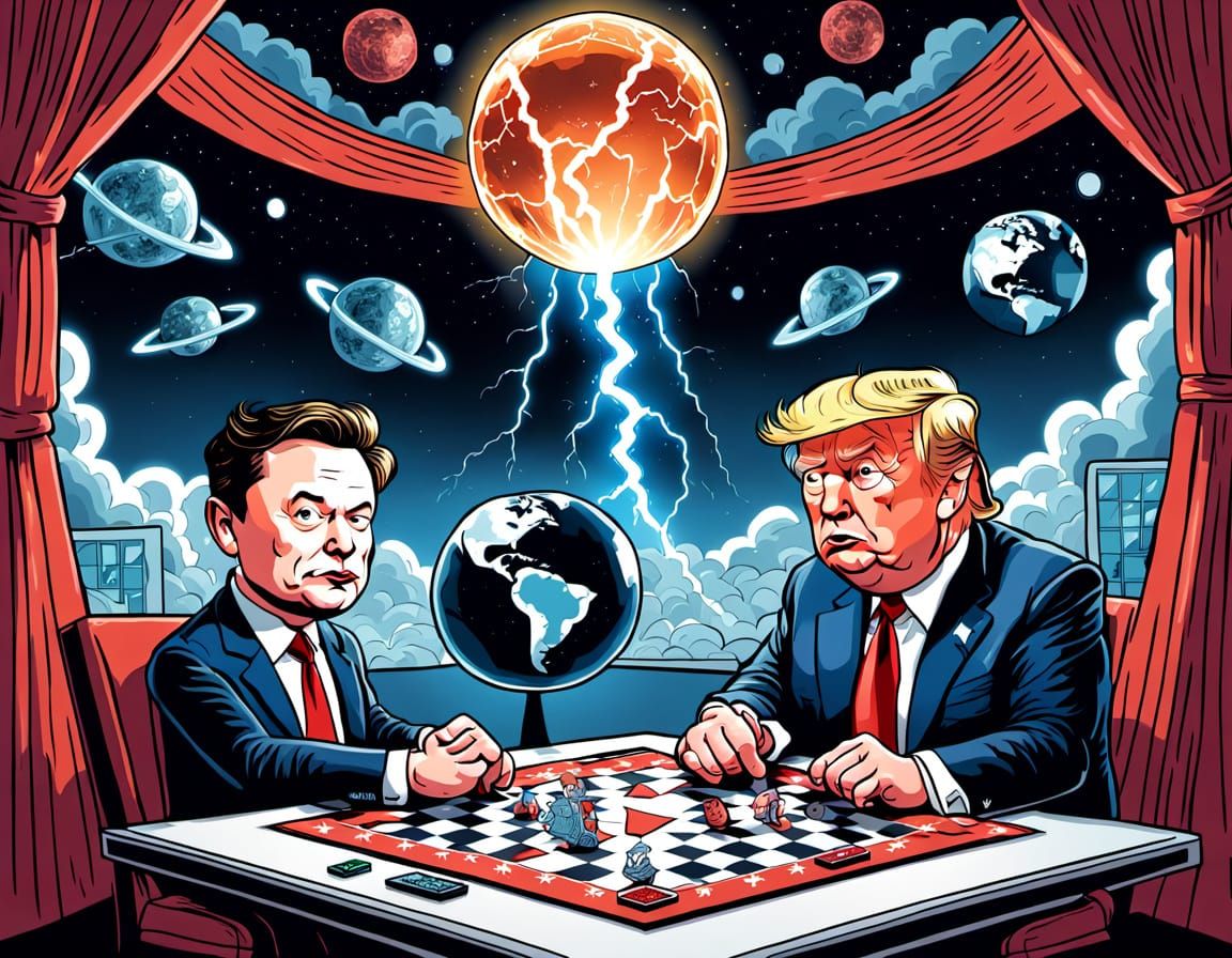 Elon Musk and Donald Trump as Pinky and the Brain in a Dark ...