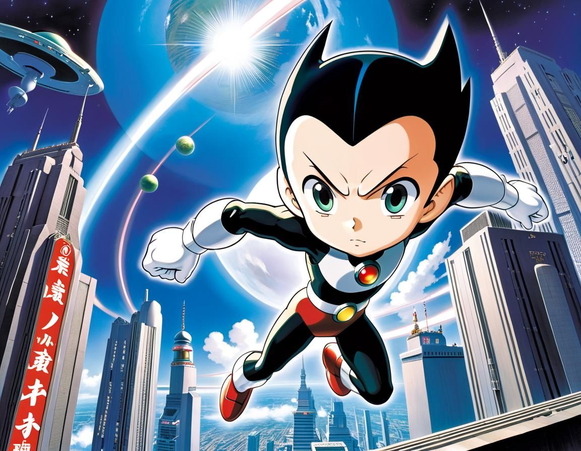 Mighty Atom, a Powerful Android Boy, Saves the World