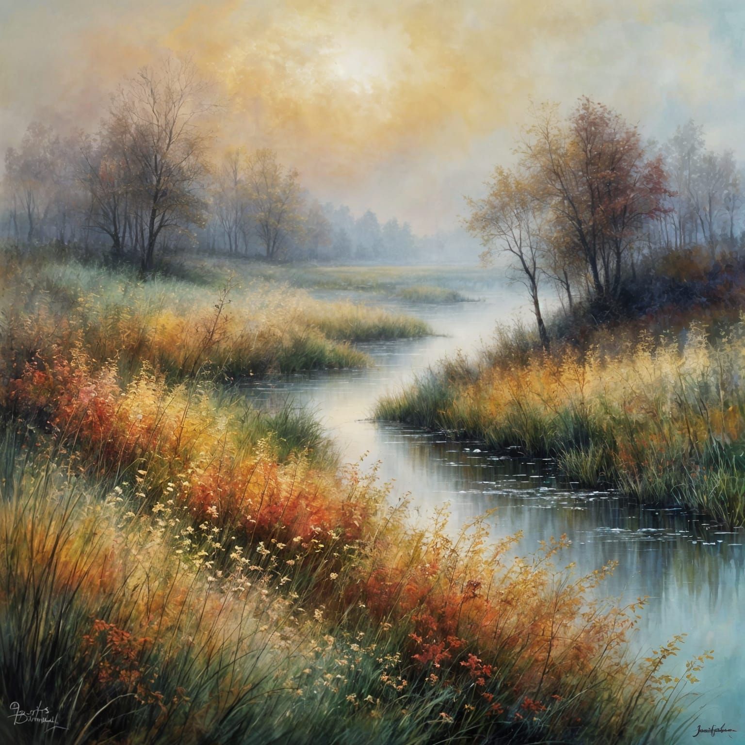 Soft Morning Impressionism in Vibrant Watercolour