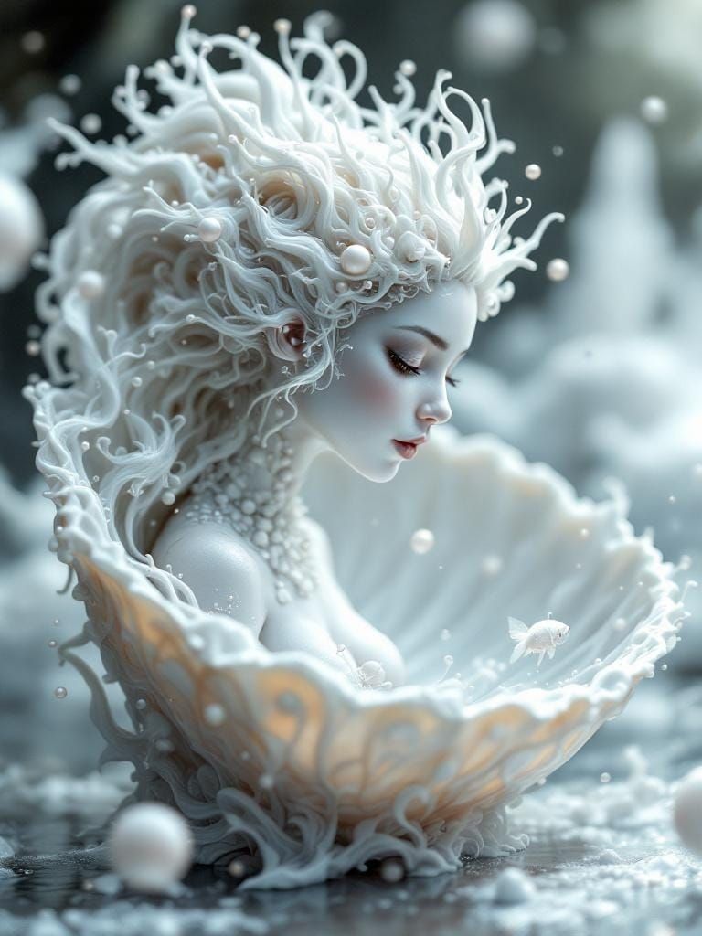 Icy Landscape with Pearl Shell Creature