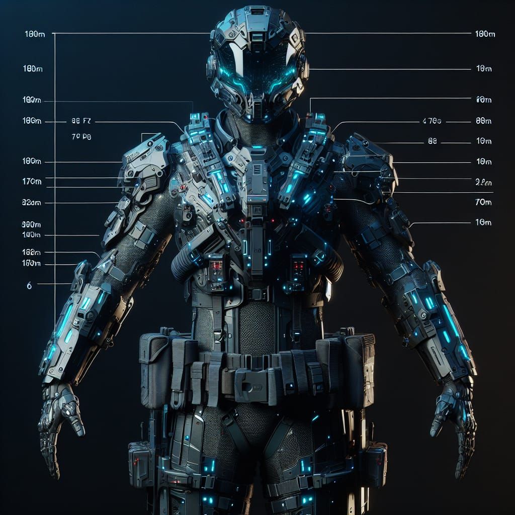 Futuristic Sci-Fi Soldier in Combat Armor