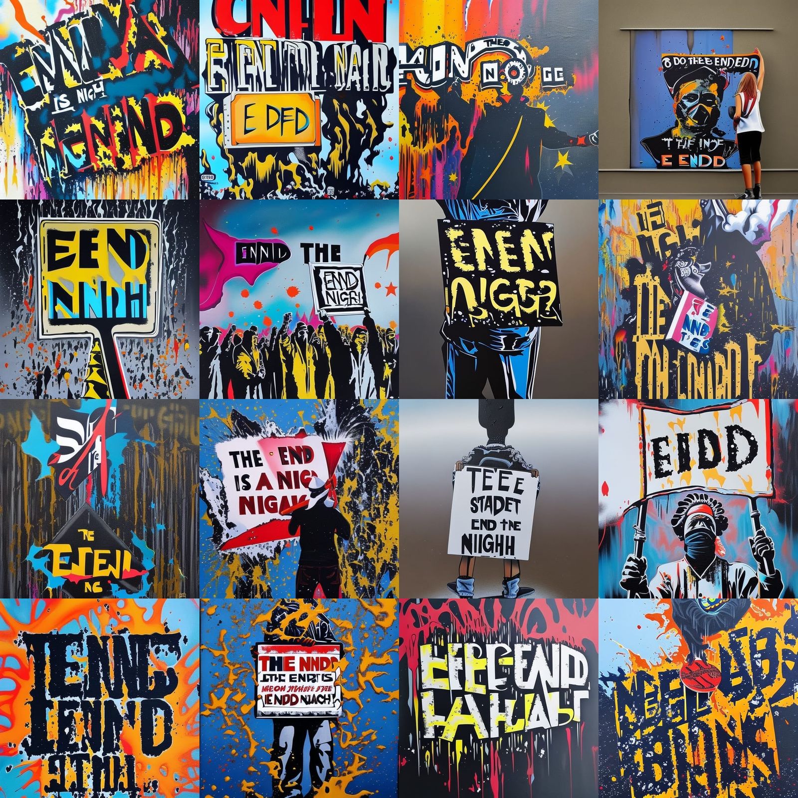 Protest Sign Graffiti Art: The End is Nigh!