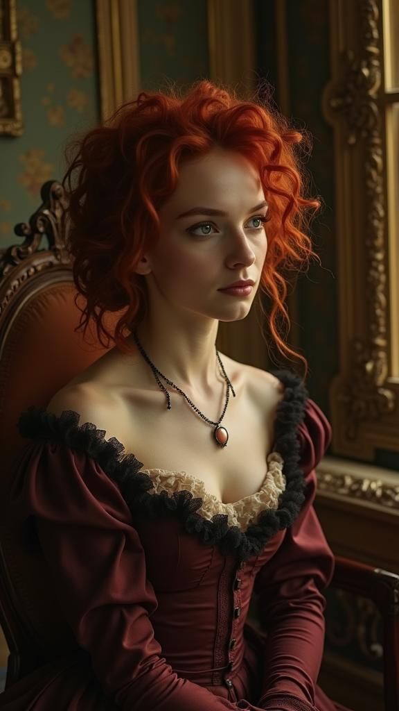 Mina Harker in Victorian Attire, Soft Focus Portrait