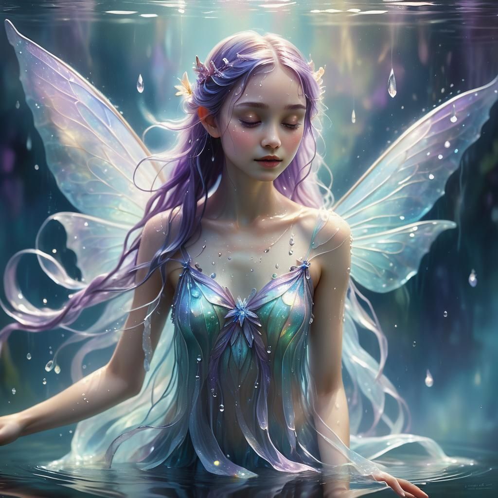 Surreal Water Fairy in Ethereal Underwater Realm