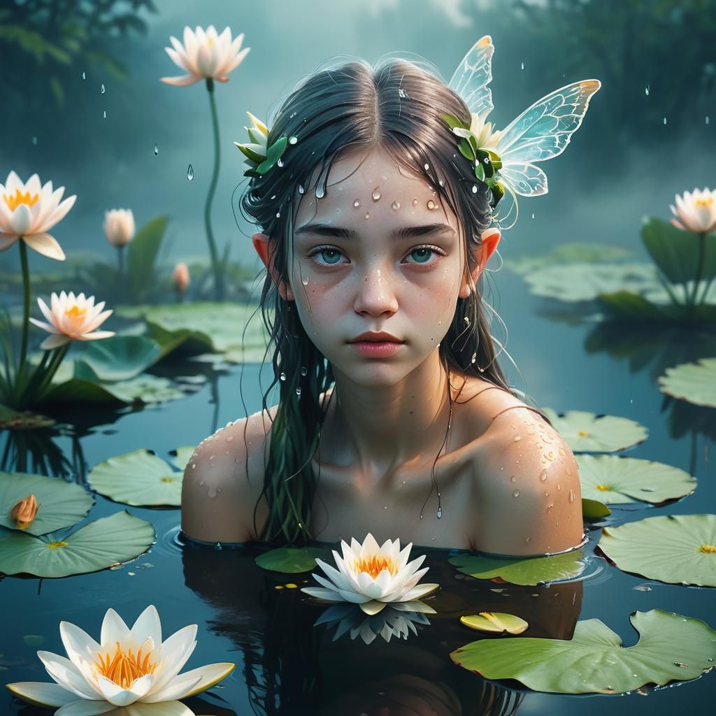 Water Fairy in Dreamy Hyperrealistic Digital Art