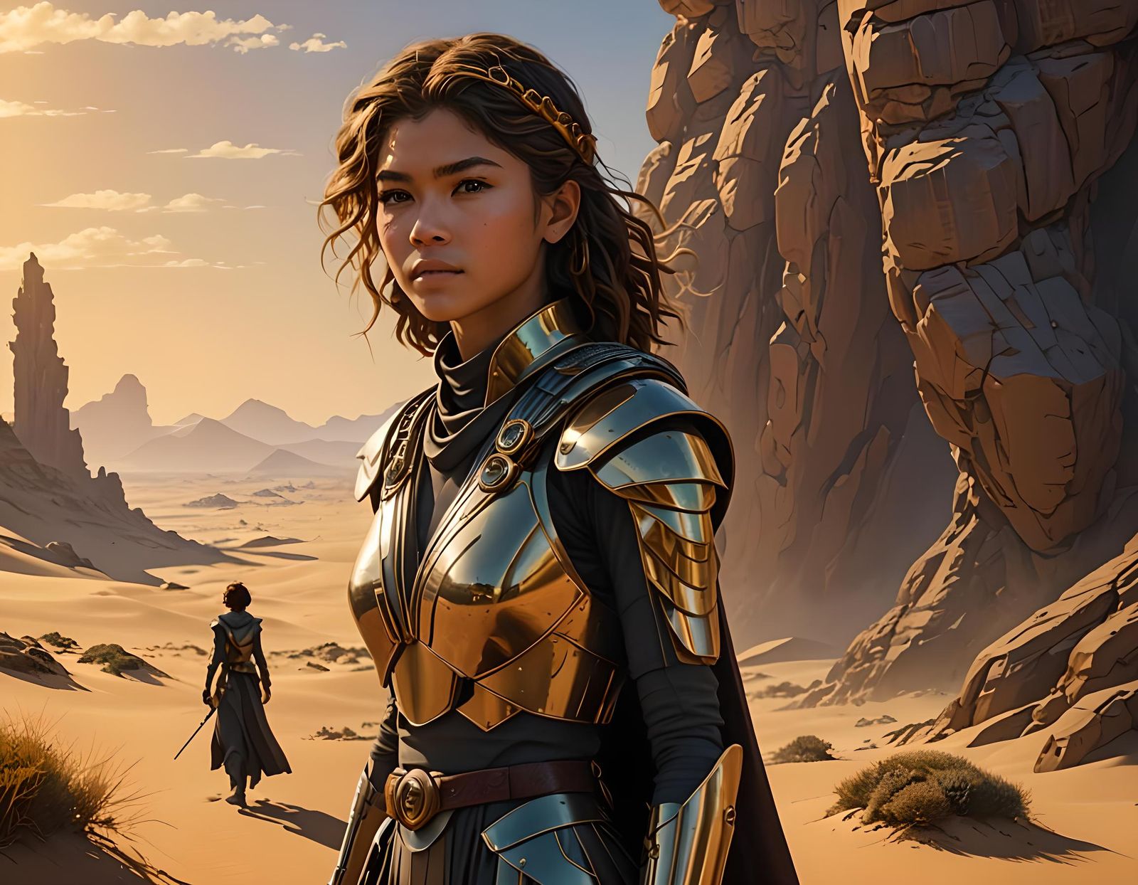 Zendaya in Dune: Anime-Inspired Digital Art