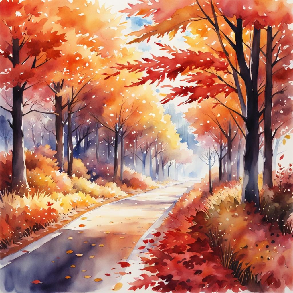 Canadian November Weather in Anime Watercolour Style