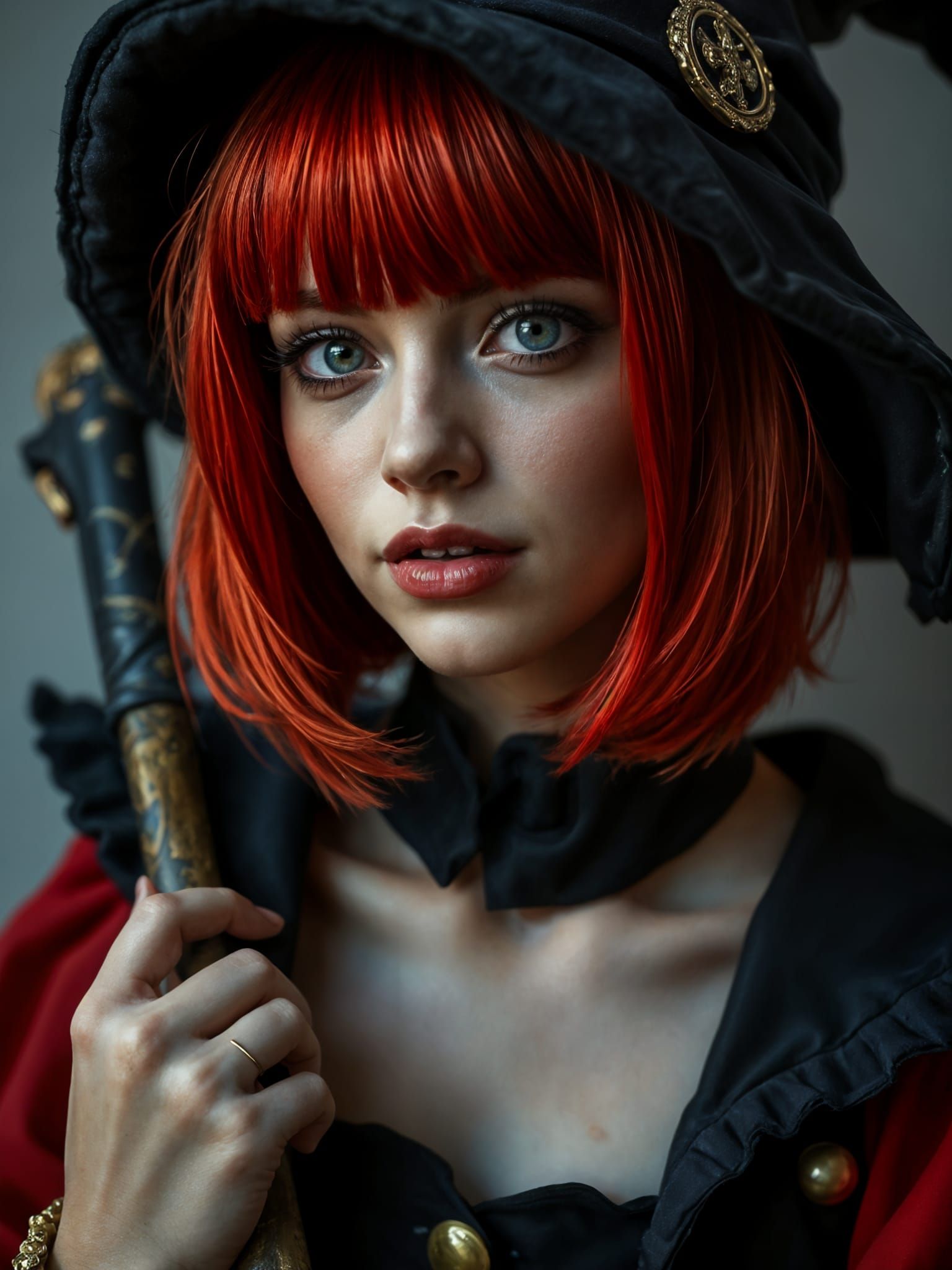 Portrait of a Girl in Witch Cosplay, Realistic Painting