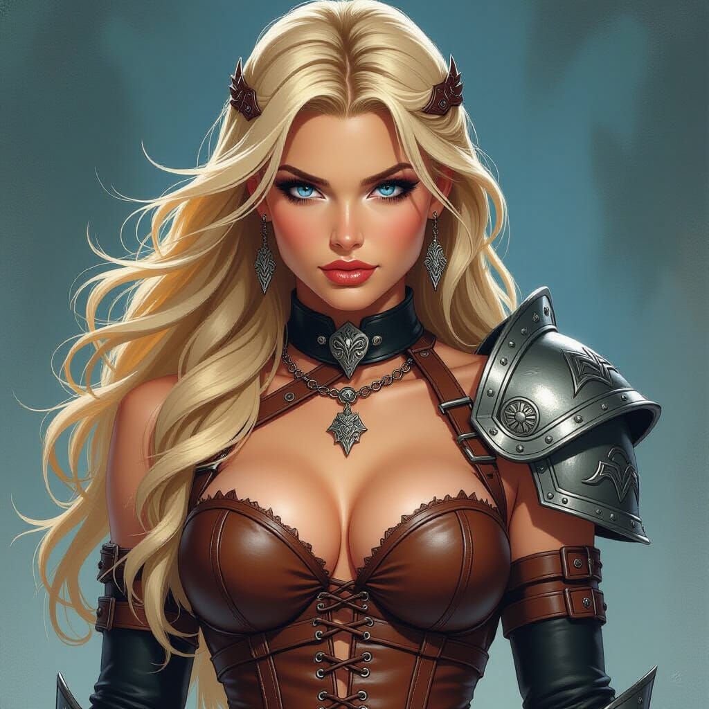 Valkyrie Pin-Up Girl in Fantasy Art Style