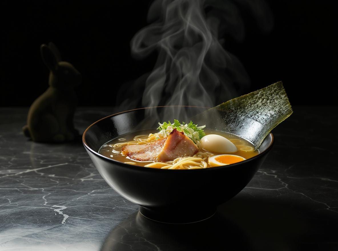 Tonkotsu Ramen Bowl in Professional Food Photography Style