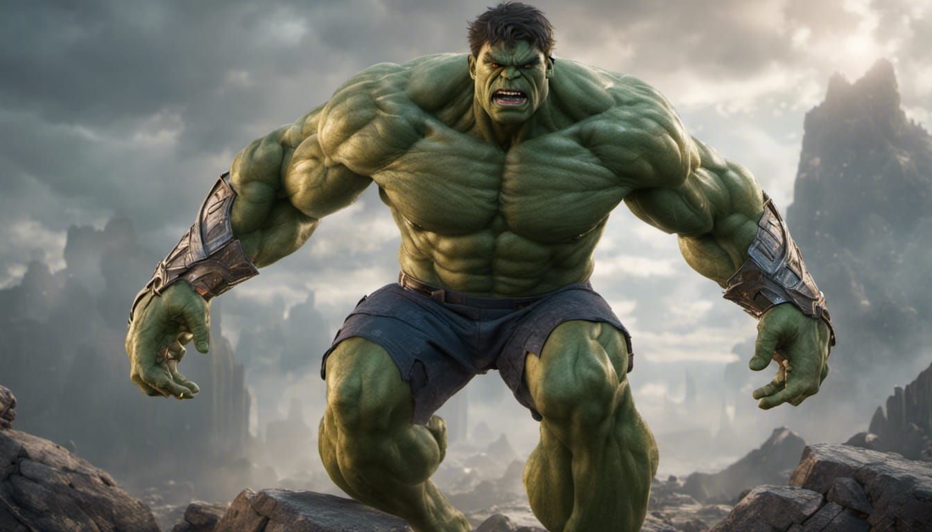 Hulk with Thor Armor: Hyperdetailed CGI Render