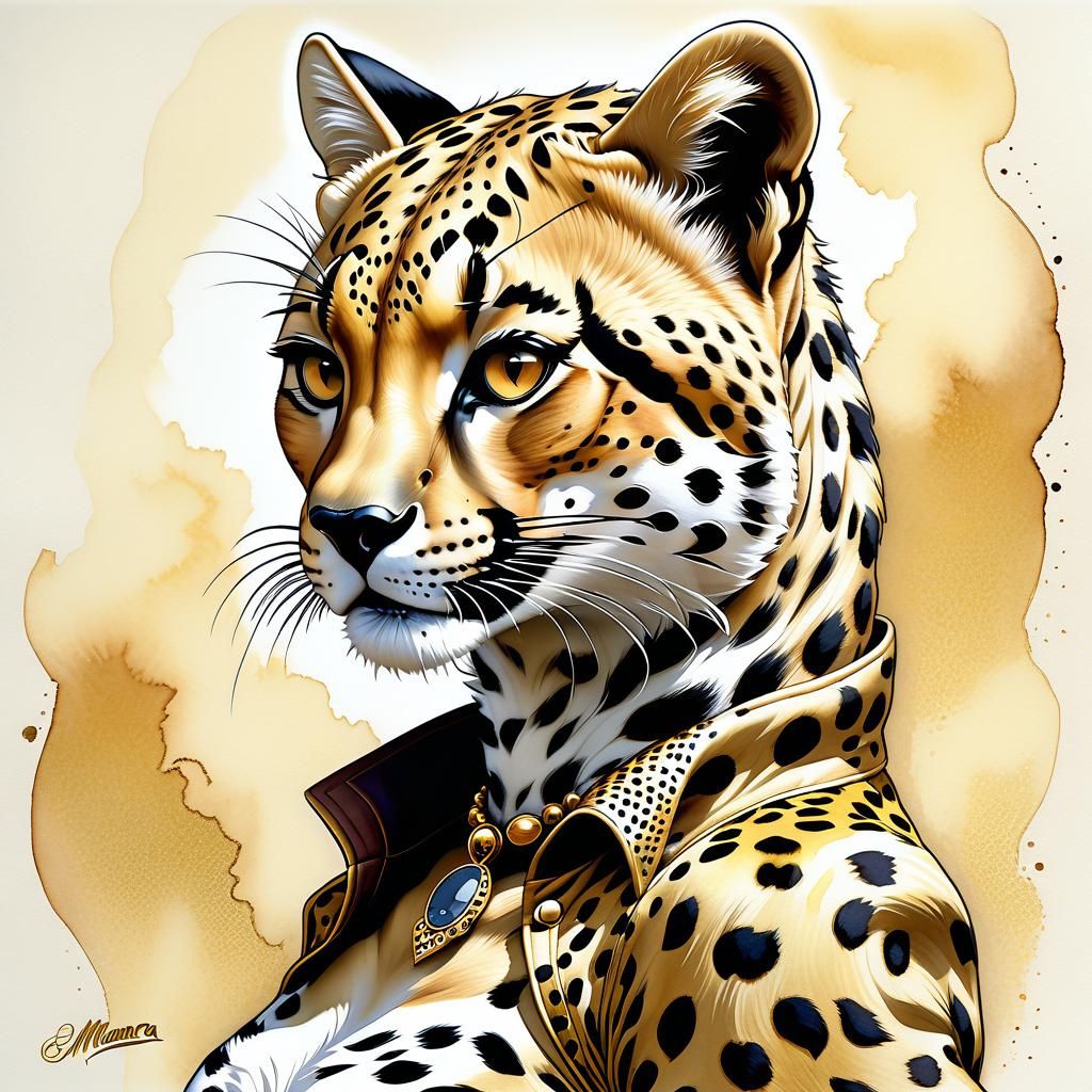 Anthropomorphic cheetah