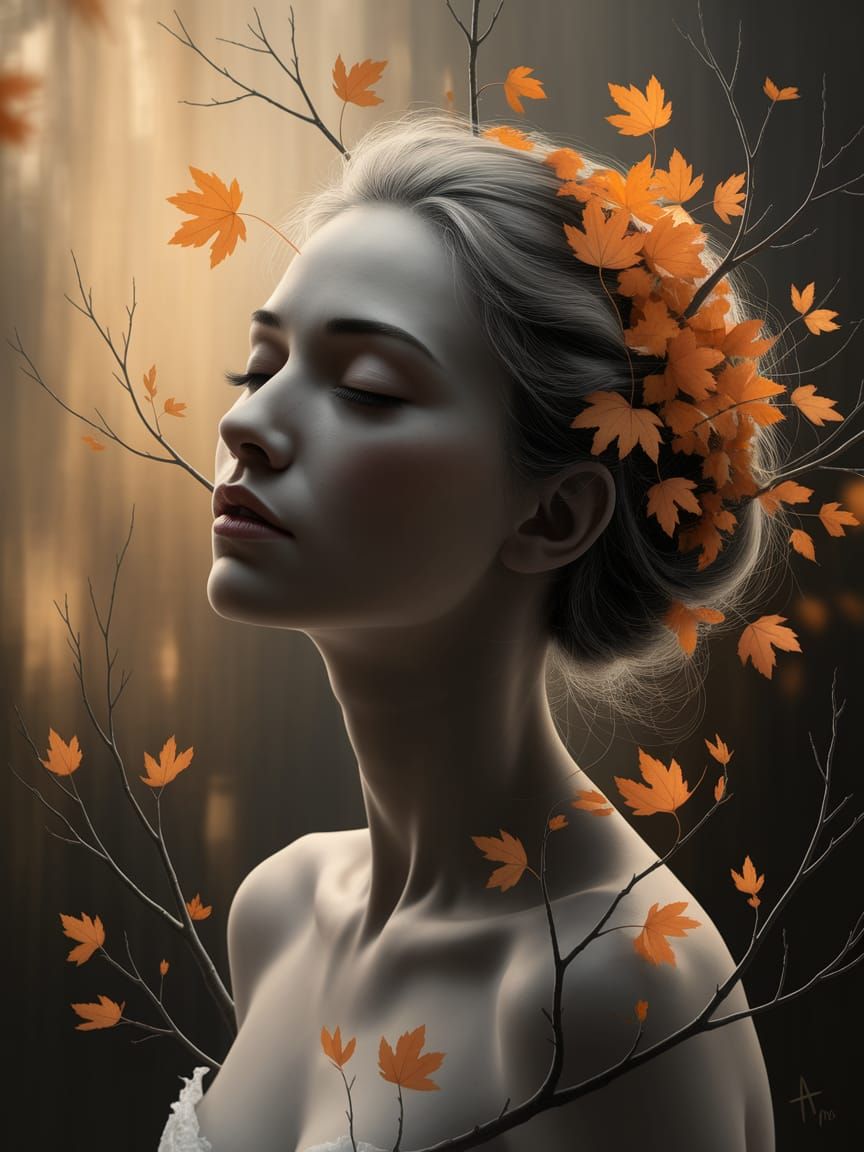 Serene Portrait of a Woman in Nature