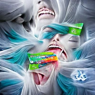 Icy Abstract Design with Vibrant Colors