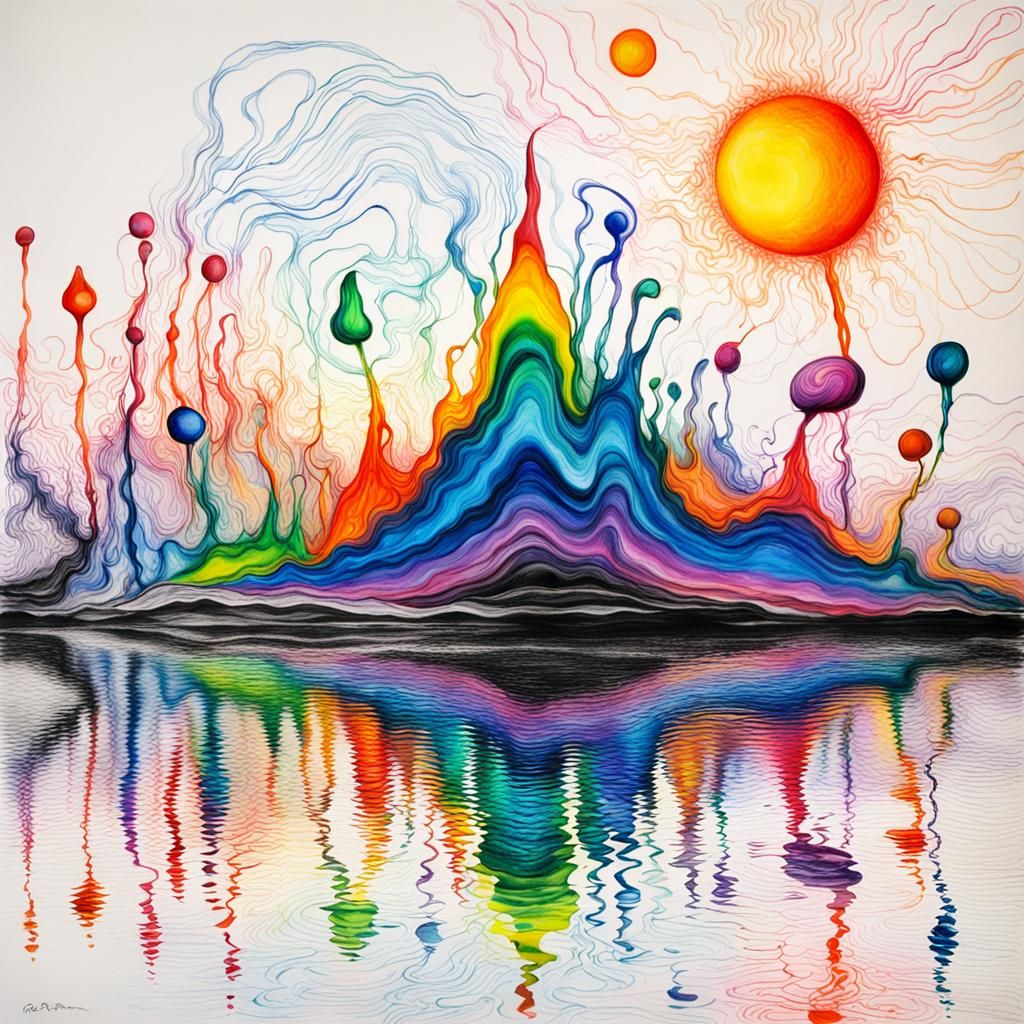 Surreal Non-Newtonian Fluid Dreamer with Rainbow Fairy