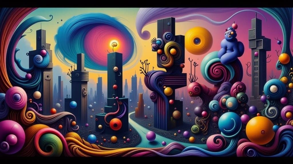 Surreal Cityscape with Gigantic Emojis