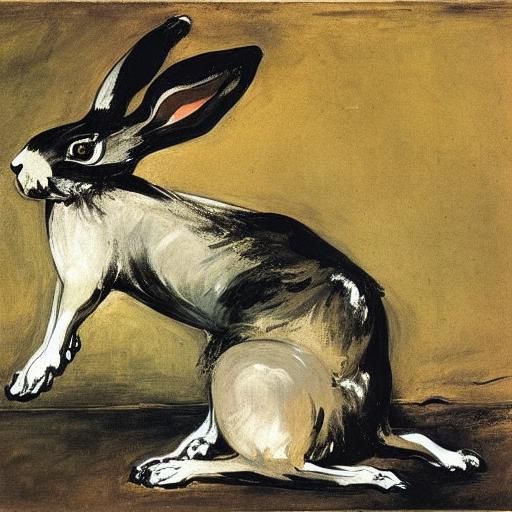 Surreal Rabbit in Expressionist Style