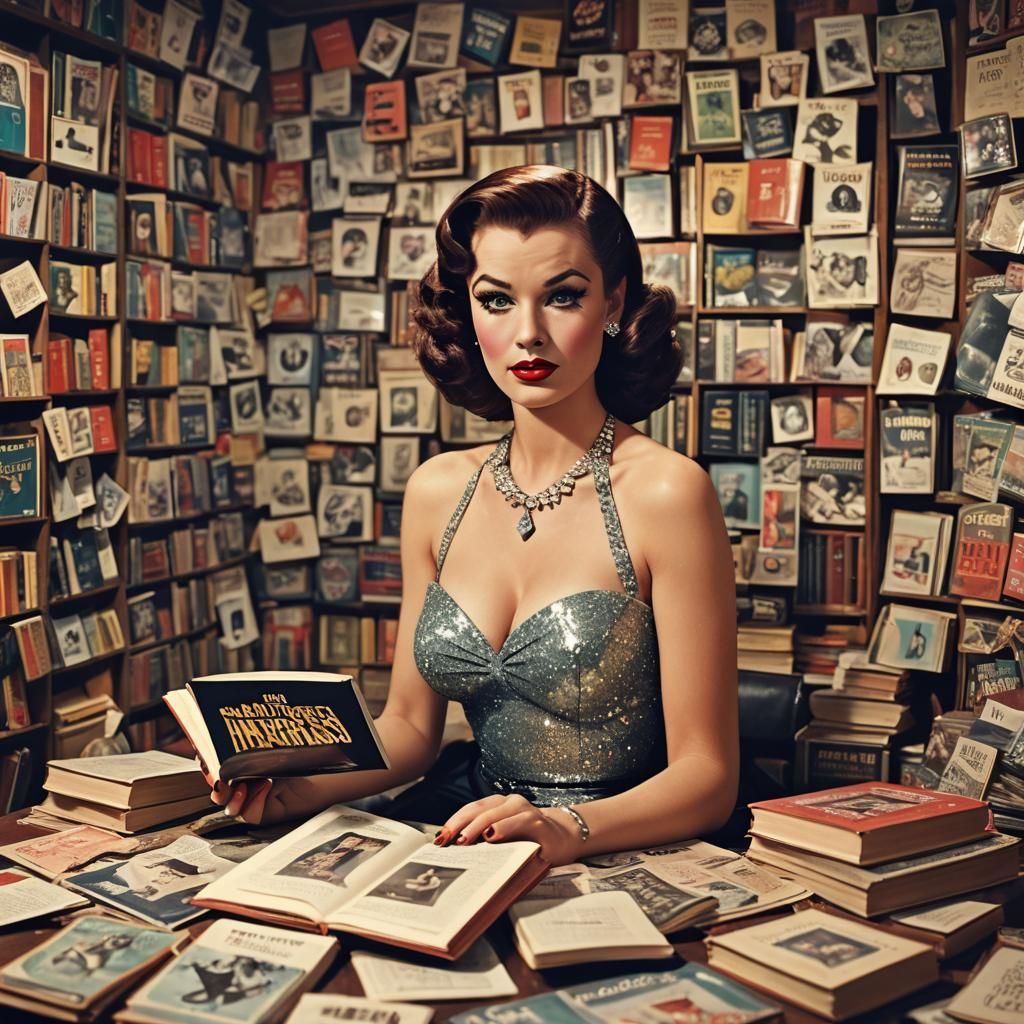 Retro Pinup Book Adorned with Diamonds