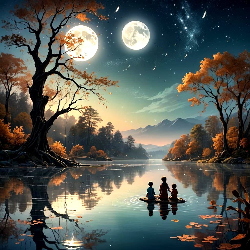 Ethereal Moonlit Music by the Lake