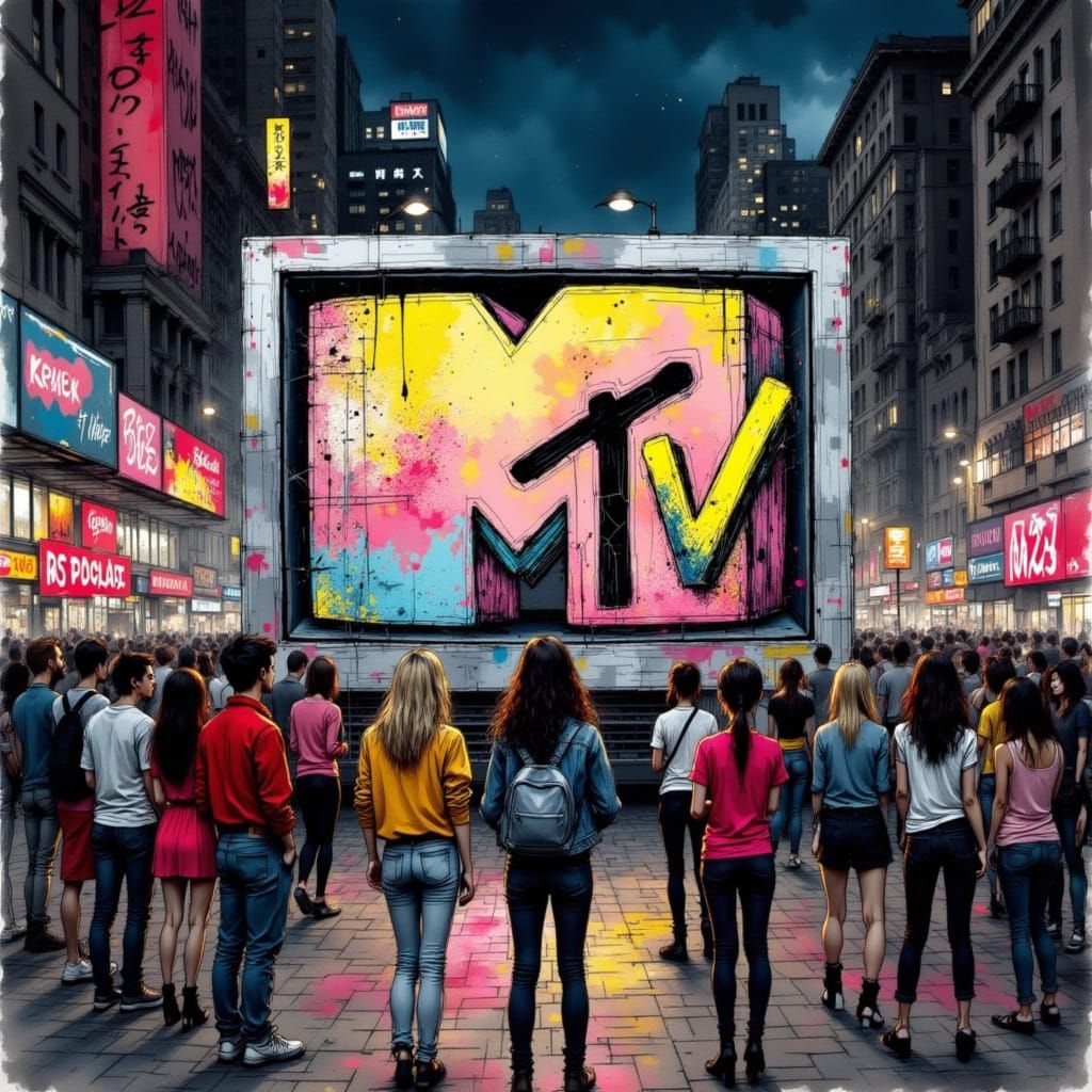 Vibrant Mural Captures MTV's Final Broadcast in Street Art S...